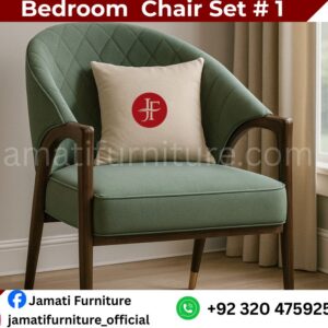 Modern Upholstered Bedroom Chair – Solid Wood Base